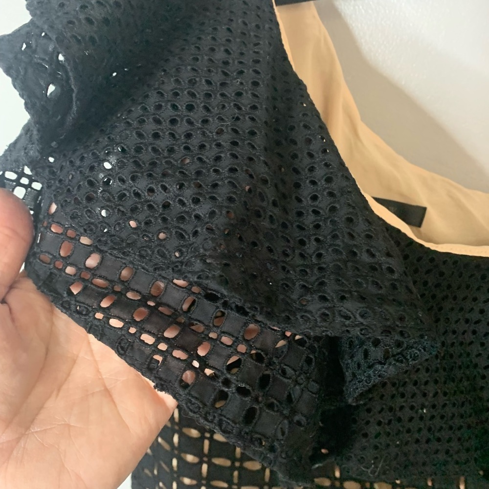 J.Crew Lace Ruffle One Sleeve Top - Picture 6 of 7